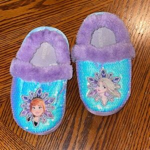 Elsa & Anna Sequin Slippers Toddler Girls Size 11/12 XL